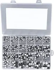 400Pcs 24 Values Electrolytic Capacitor Black SMD Aluminum Electrolytic Capacitors Kit 1uF to 1000uF for Automotive Electronics