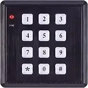 SABRE Fake Security Keypad, Green Light Up Keypad, Low Light Sensor Turns On Keypad Light at Night, Continuous Flashing Red LED Light, Weatherproof, Realistic Design, Black