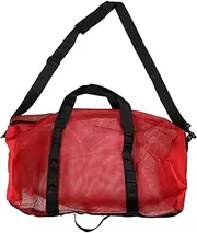 [WOONEKY] Beach Bag Mesh Large Women's Mesh Beach Tote Inner Pouch Lightweight Sturdy Red Nylon Bag for Pool