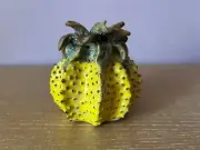 Art Studio Pottery Ceramic Prickly Pineapple Fruit Vase Candle Holder Sculpture