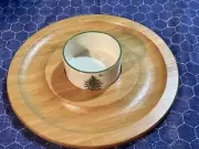 SPODE Wood/Ceramic 12”Chip And Dip Platter