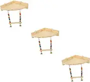 BESPORTBLE 3pcs Parrot Toy Bird Cage Bird Chewing Swing Toy Cockatiel Stand Pet Bird Toy Conure Toys Bird Perch Platform Stand Cockatiel Toys Bird Toys Cockatiels Parakeets Plaything Wooden