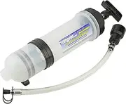 Mityvac MVA6852 1.5 Liter Fluid Evacuator Extractor and Dispensing Syringe, Twist-Valve, Dual-Seal Piston, MVA7218 Rubber ATF Adapter, for Master Cylinders, Transaxles, Power Steering and Coolant