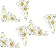 Alipis 3 Sets Daisy Flower Wall Sticker Set Self-Adhesive Tile Decal for Home Decor Removable Easy to Vivid Colors Suitable for Bathroom Kitchen Counter