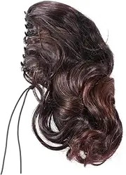 Baluue Nature-looking Ponytail Wig Topper Synthetic Hair Extensions Easy to Wear for Daily or Formal Occasions