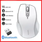 Wireless Mouse Bluetooth 5.0 Ergonomic 4000 DPI 6 Mute Buttons Tablet