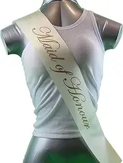 Sashes Hens Sash Party Ivory/Gold - Maid Of Honour One Size Maid of Honour