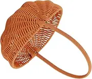 GAROZATION Handwoven Watermelon Shaped Picnic Basket Vintage Style Woven Storage for Home Decor Creative Rustic Flower Basket Traditional