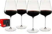 [Spiegelau] Definition Bordeaux Glass, European Made Long Stem Red Wine Glasses for Wedding, Anniversary, Birthday Party, Dinner, Glassware, Home Bar Cart Accessories, 26 oz, Set of 4