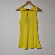 Saba Size 12 Nilou Ribbed Tank Top Acid Yellow Neon