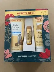 Factory Sealed Burts Bees Honey Pot Box, Lotion, Lip Balm Set