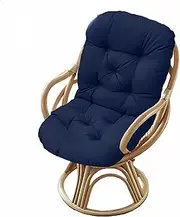 Rattan Swivel Rocker Waterproof Cushion, Indoor & Outdoor Rocker High Back Chair Cushions, Soft Thicken Washable, Recliner Seat Cushion Chair Pads Set for Patio Furniture, with Ties