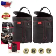 Durable 2-Pack Oxford Car Trash Can with Removable Liner - Easy Clean Design