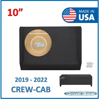 2019-2024 Chevy Silverado Crew Cab Truck Sub Box 10" Single Subwoofer Enclosure