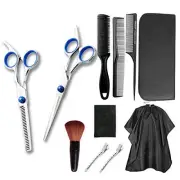 11 Pcs Barber Hair Cutting Scissors Set - Professional Stainless Steel Haircu...