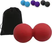 Peanut Massage Ball, Double Lacrosse Massage Ball, Mobility Ball, therapy massage ball for Myofascial Release, Muscle Relaxer, Acupoint Massage, Sore Muscles, Deep Tissue Massage Tool(Red)