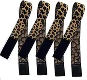 Elastic Wig Band for Edges Laying 4 Pcs Lace Melting Wig Grip Band for Keeping Wigs Secure Adjustable Wig Headband for Lace Front Leopard Pattern (Leopard, One Size)