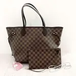 二手精品 LOUIS VUITTON NEVERFULL 托特子母包 斜背包 棋盤格 中號 LV N41358