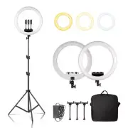 48 cm Ring Light with Tripod Stand and USB Charging (100cm Tripod Black)