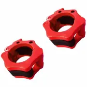 Dumbbell Clamps Barbell Clips Weightlifting Collar Set Red 25mm Adjustable