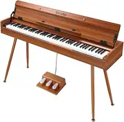 MELODIC 88 Key Digital Piano Keyboard for Beginner, with Bluetooth Electric Piano 128 Polyphony & Hammer Action, USB MIDI, Natural Wooden
