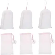 SHERCHPRY 6pcs Foaming Soap Saver Handmade Soap for Face Wash Foaming Cleanser Holder Drawstring Design