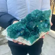12.3lb NATURAL Green Cube FLUORITE Quartz Crystal Cluster Mineral Specimen