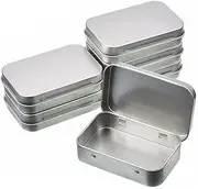 6PCS Metal Hinged Tin Box Container Blank Portable Small Storage Container Case