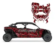 Can am Maverick X3 Max custom graphics decal kit Red Blue Bape Camo Bathing Ape