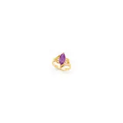 14k Yellow Gold 12x6mm Marquise Amethyst ring