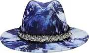 [VPbao] 1920s Fedora for Men Wool Felt Gangster Panama Hat Wide Brim and Band with Pearl