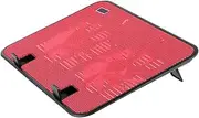 OKUMEYR 5V Laptop Cooling Pad with Dual Fans USB Powered Stand Angles Lightweight Metal Panel for Efficient Heat Dissipation Red