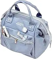 RICHTRUE Kawaii Lunch Bag for Girls Lunch Box Insulated Cute Lunch Bags for Women Insulated Lunch Box for Kids (Blue-3 pins)