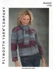Plymouth Yarn Knitting Pattern 1778 Mushishi Pullover & Scarf - Women