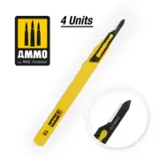 AMMO by Mig Jimenez Mini Scalpel Curved (4 scalpels in plastic bag)
