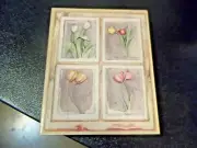 Stamps Happen Brand "Tulip Window" #90385 Made USA 5 1/2"x4 1/2" Rubber Stamp
