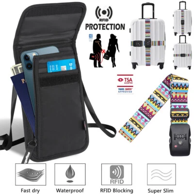 Secure Travel Neck Pouch Neck Wallet Stash Passport Holder for Men and Women US