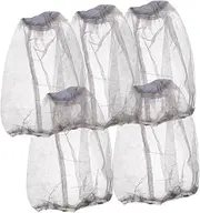 5pcs Mosquito Net Hat Mesh Netting for Outdoor Use Hiking Fishing Garden Camping Size Protect Your Neck Shoulders Grey