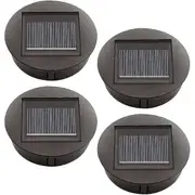 4 Pieces Replacement Solar Lights With Led Bulbs, Solar Top Lights Replacement, Led Solar Panel Lantern Cover