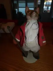 BOMBAY COMPANY 14" FOX W/STAND IN RIDING CLOTHES ASCOT BREECHES VINTAGE CROP