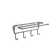 Hook Rail Bathroom Kitchen Organizer Strong Sucker Wall Hanger Multi-function Paper Towel Holder Wall Hooks Durable