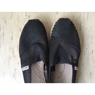 正品 TOMS 黑色蕾絲帆布鞋/懶人鞋/穆勒鞋 5.5號（22.5cm）