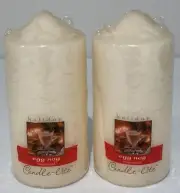 Holiday Candle-Lite Egg Nog Fragranced 3”X6" Pillar Off White New/Sealed 2pcs