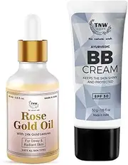 TNW-The Natural Wash Skincare Combo with Rose Gold Oil & BB Cream | For Moisturized Skin & No Makeup Look | Suitable for All Skin Types