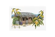 DMC Cross Stitch Kit, Wattle Cottage 27 x 18cm, 14ct Aida, DMC Stranded Cottons