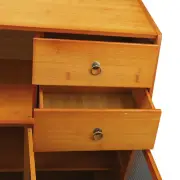 Buffet Cabinet 3 Translucent Doors Space Saving Kitchen Buffet Sideboard Modern