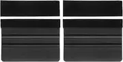 uxcell 1set Vinyl Squeegee Felt Edge 4" Squeegee Felt Fabric Vinyl Scraper with Extra Fabric for Car Wallpaper Decal Wallpaper Tool Window Privacy Film Glass Tint DIY Crafts, Black