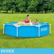 【INTEX】簡易裝圓形框架游泳池244x51cm(1828L)適用6歲+ (28205NP)