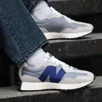 在飛比找蝦皮購物優惠-New Balance 327 灰紫 麂皮 增高 耐磨 透氣