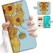for iPhone 8 Plus, for iPhone 7 Plus, iPhone 6 Plus, iPhone 6s Plus, Designed Flip Wallet Card Holder Phone Case Cover, A24263 Van Gogh Sunflowers 24263
